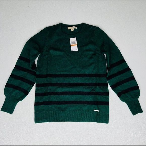 Michael Kors Sweaters - Michael Kors Womens Striped Pullover Sweater Green Size S NWT